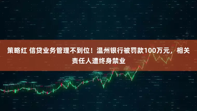 策略红 信贷业务管理不到位！温州银行被罚款100万元，相关责任人遭终身禁业